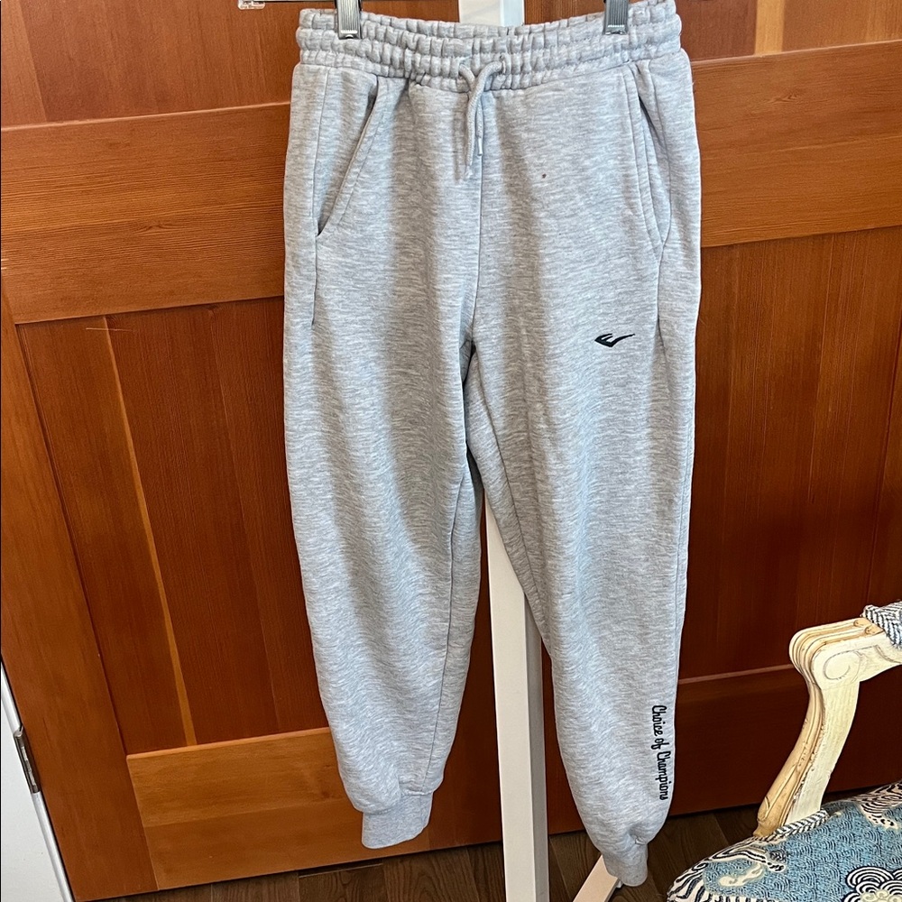 Everlast Zara Kids' Grey Fleece Jogger Pants - Elastic Waist & Cuffs